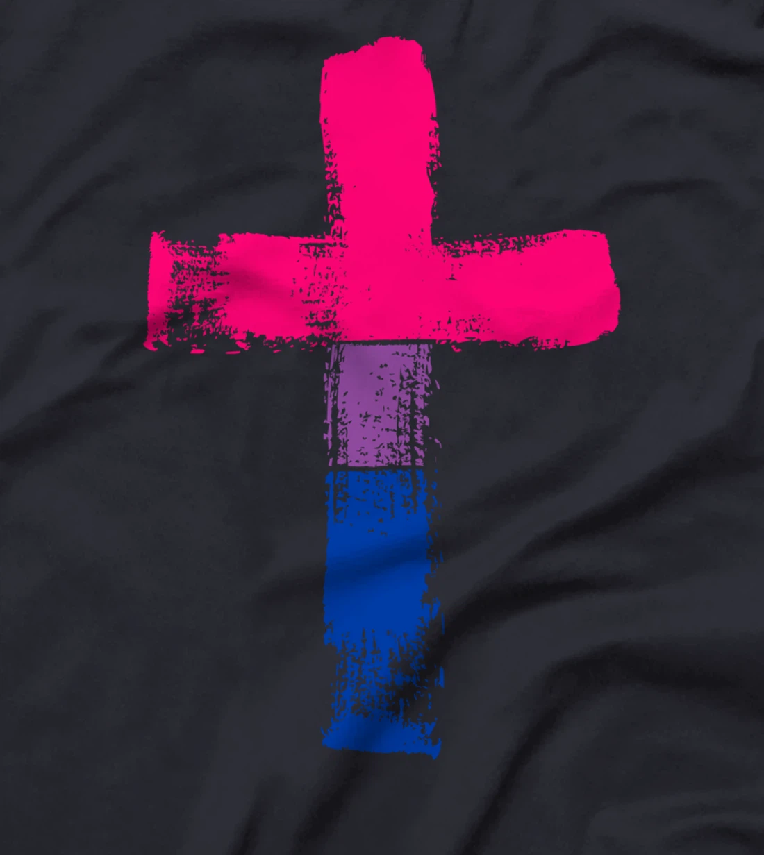 Cross in bisexual colors, LGBTQA+, Christian religious T-Shirt