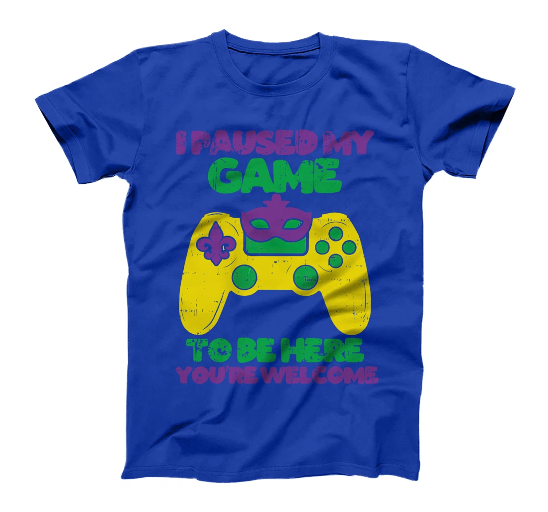 I Paused My Game To Be Here Mardi Gras Funny Gamer Vintage T-Shirt