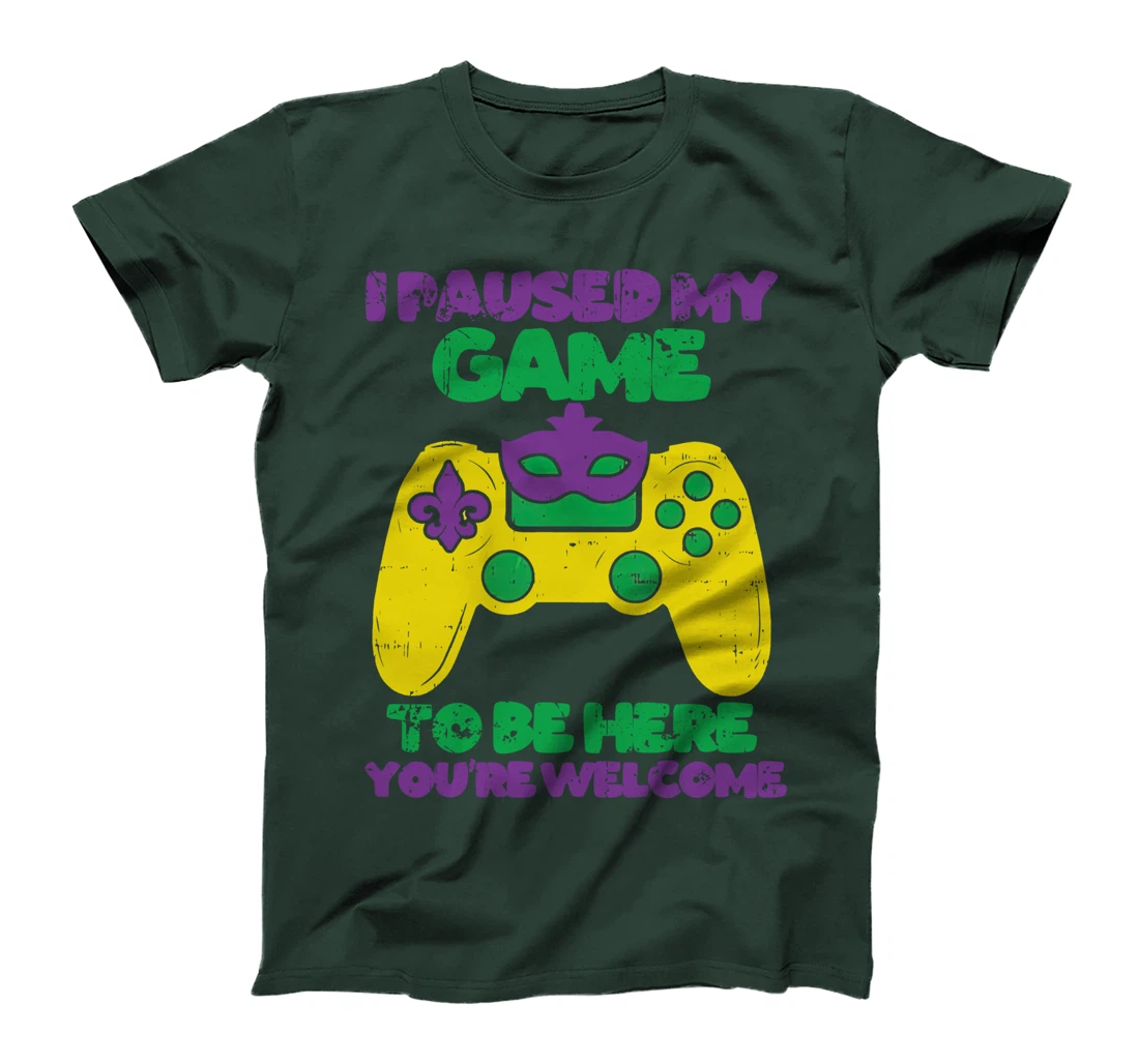 I Paused My Game To Be Here Mardi Gras Funny Gamer Vintage T-Shirt