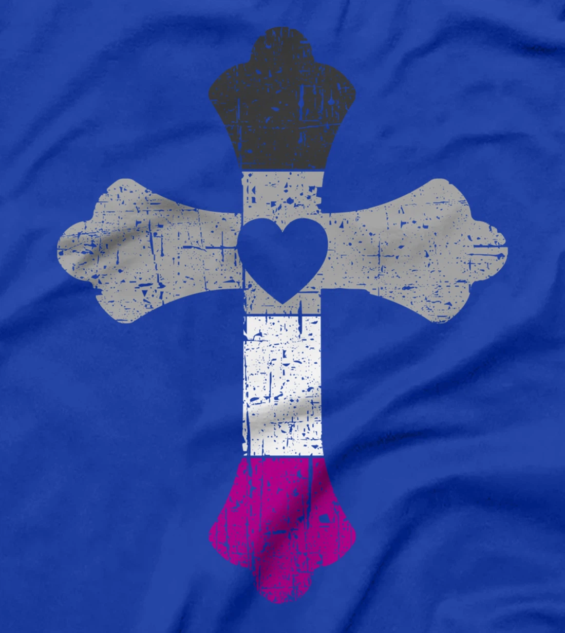Cross in asexual colors, LGBTQA+, Christian religious T-Shirt