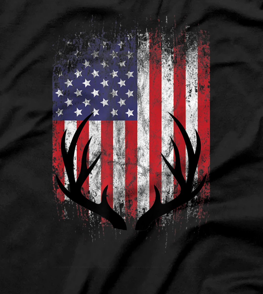 Deer Hunting American Flag T-Shirt