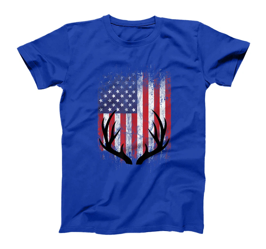 Deer Hunting American Flag T-Shirt