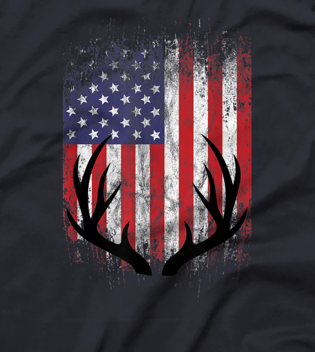 Deer Hunting American Flag T-Shirt