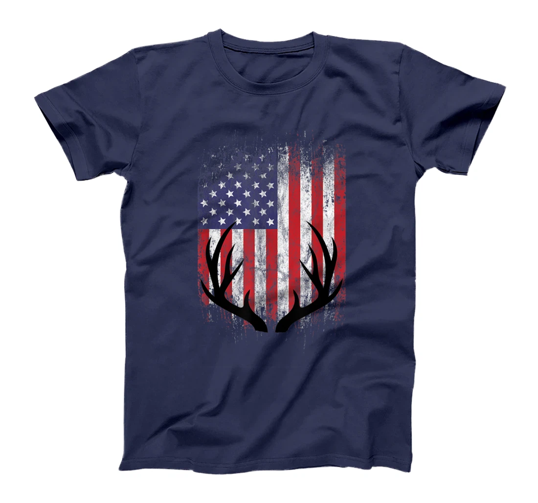 Deer Hunting American Flag T-Shirt