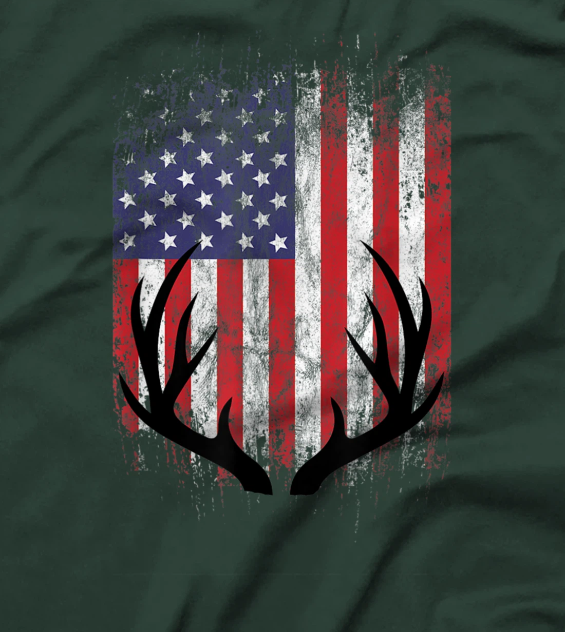 Deer Hunting American Flag T-Shirt