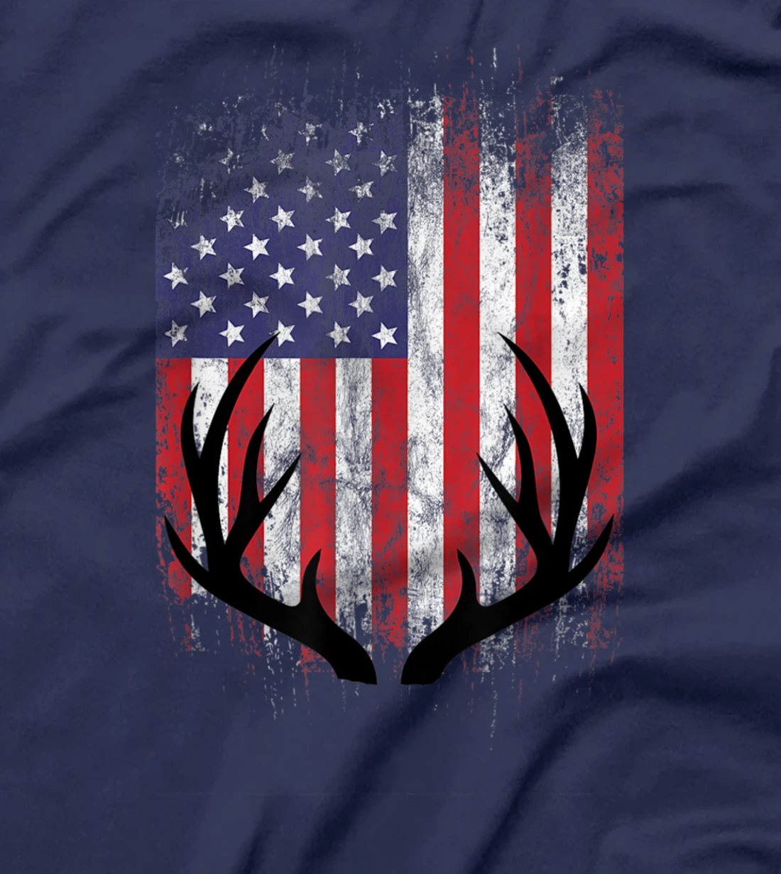 Deer Hunting American Flag T-Shirt