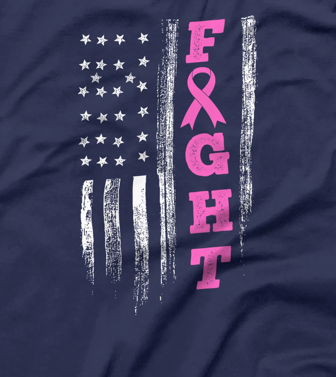 Fight Breast Cancer Awareness Doctors Love Flag Warrior T-Shirt