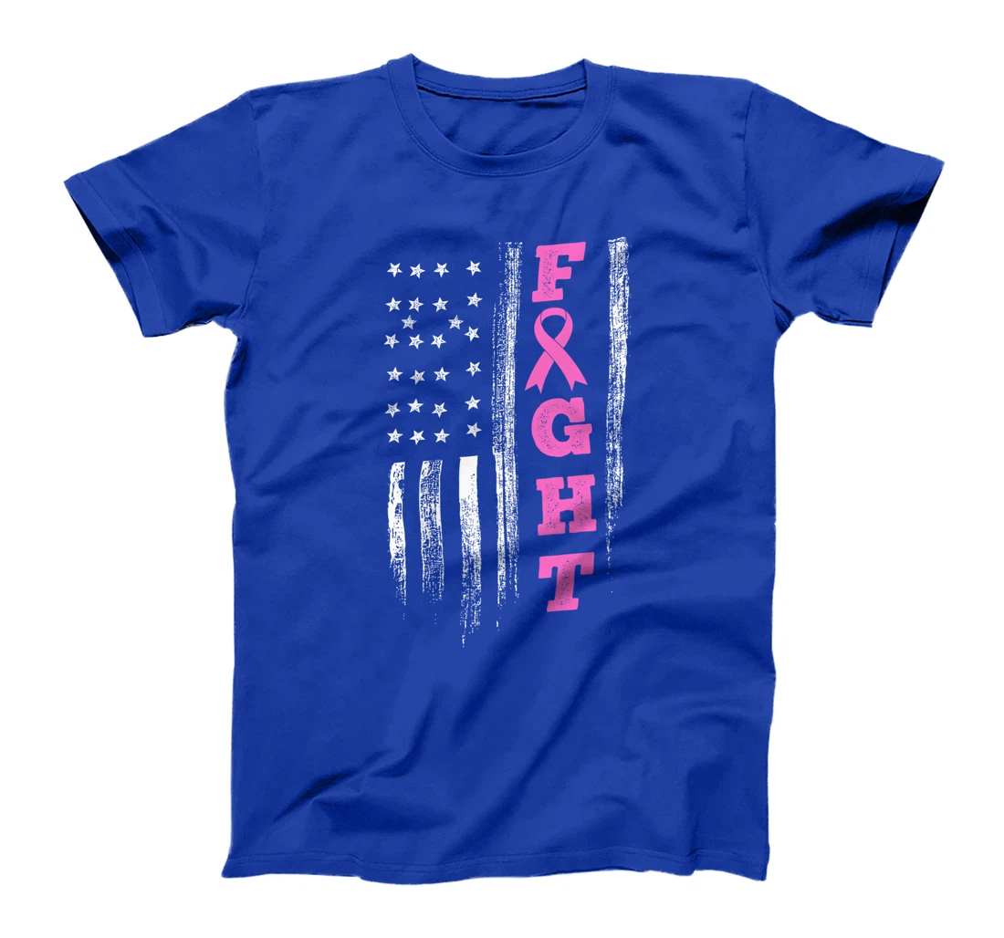 Fight Breast Cancer Awareness Doctors Love Flag Warrior T-Shirt