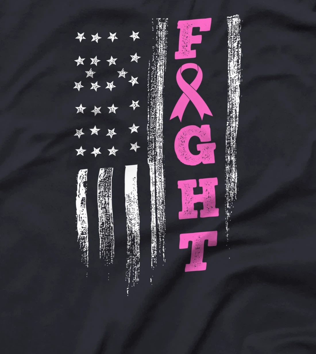 Fight Breast Cancer Awareness Doctors Love Flag Warrior T-Shirt