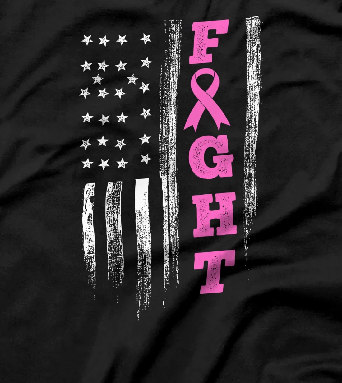 Fight Breast Cancer Awareness Doctors Love Flag Warrior T-Shirt