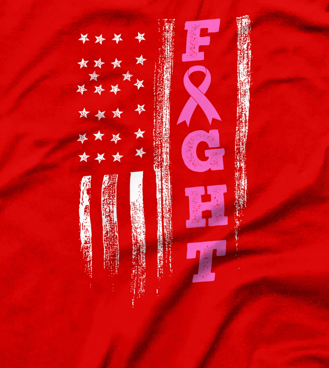 Fight Breast Cancer Awareness Doctors Love Flag Warrior T-Shirt