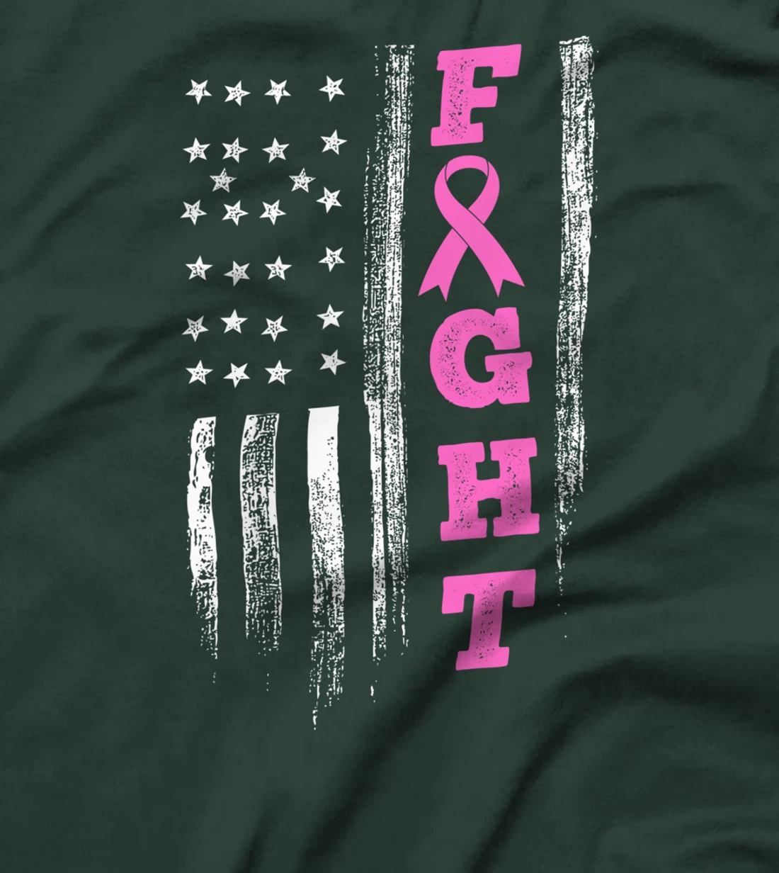 Fight Breast Cancer Awareness Doctors Love Flag Warrior T-Shirt