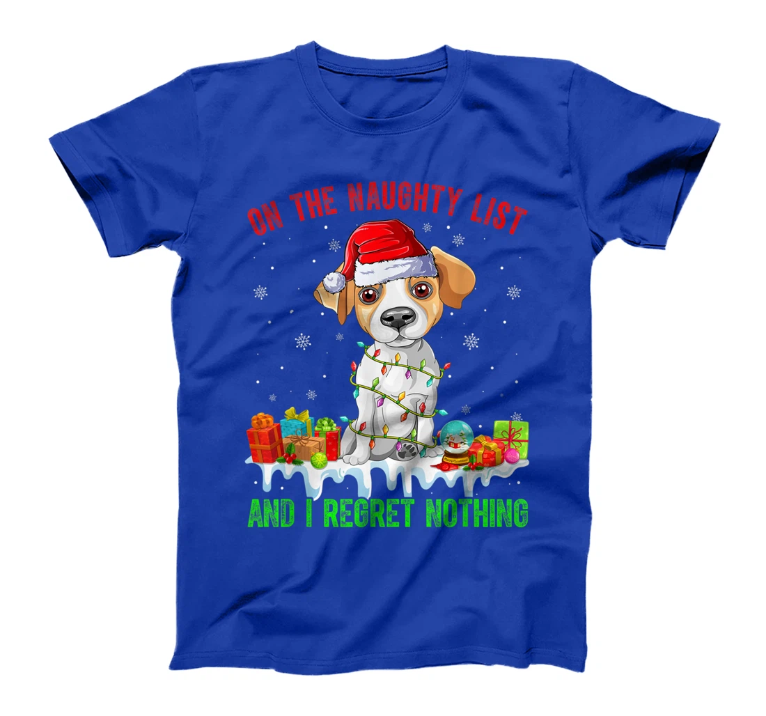 On The Naughty List Jack Russell Terrier Dog Christmas T-Shirt, Kid T-Shirt and Women T-Shirt