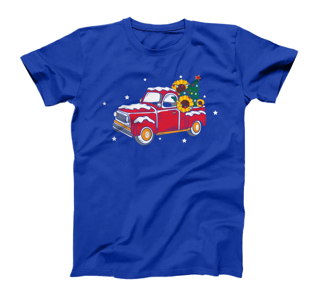 Xmas Christmas Truck Pickup Sunflower T-Shirt