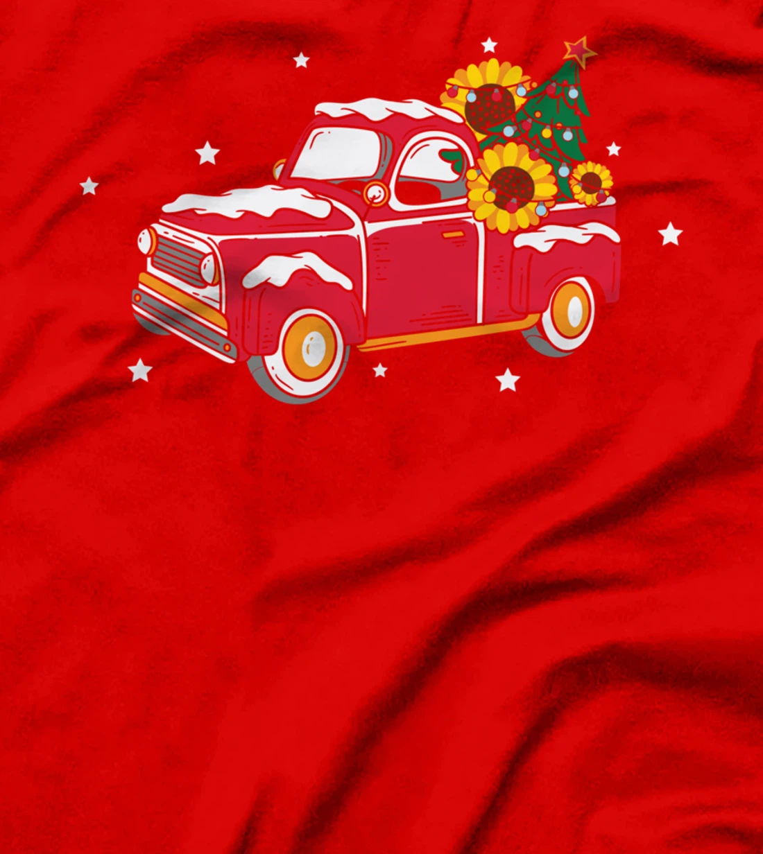Xmas Christmas Truck Pickup Sunflower T-Shirt