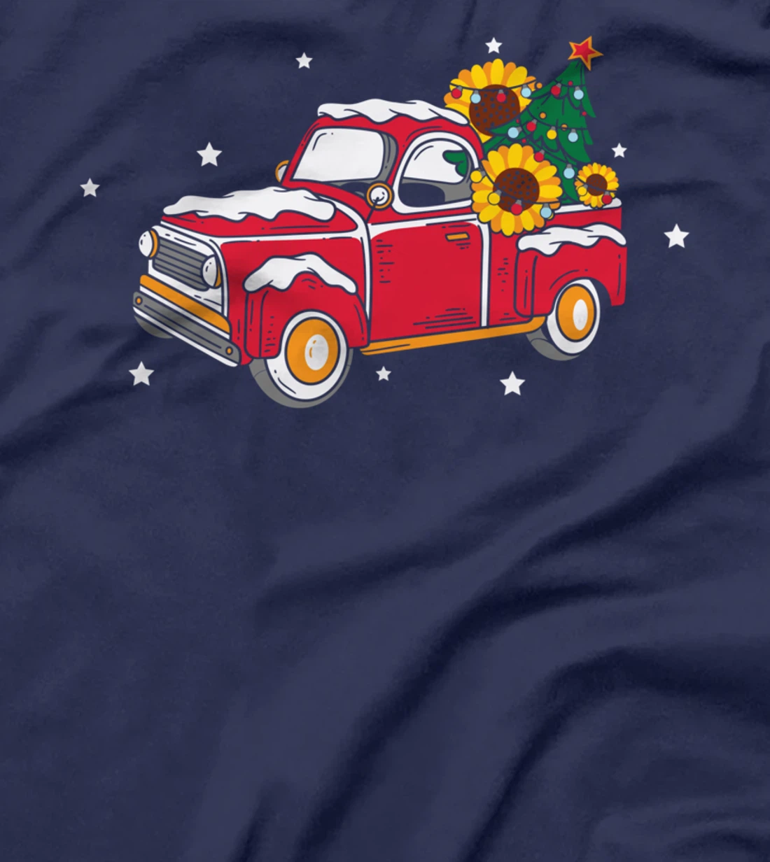 Xmas Christmas Truck Pickup Sunflower T-Shirt