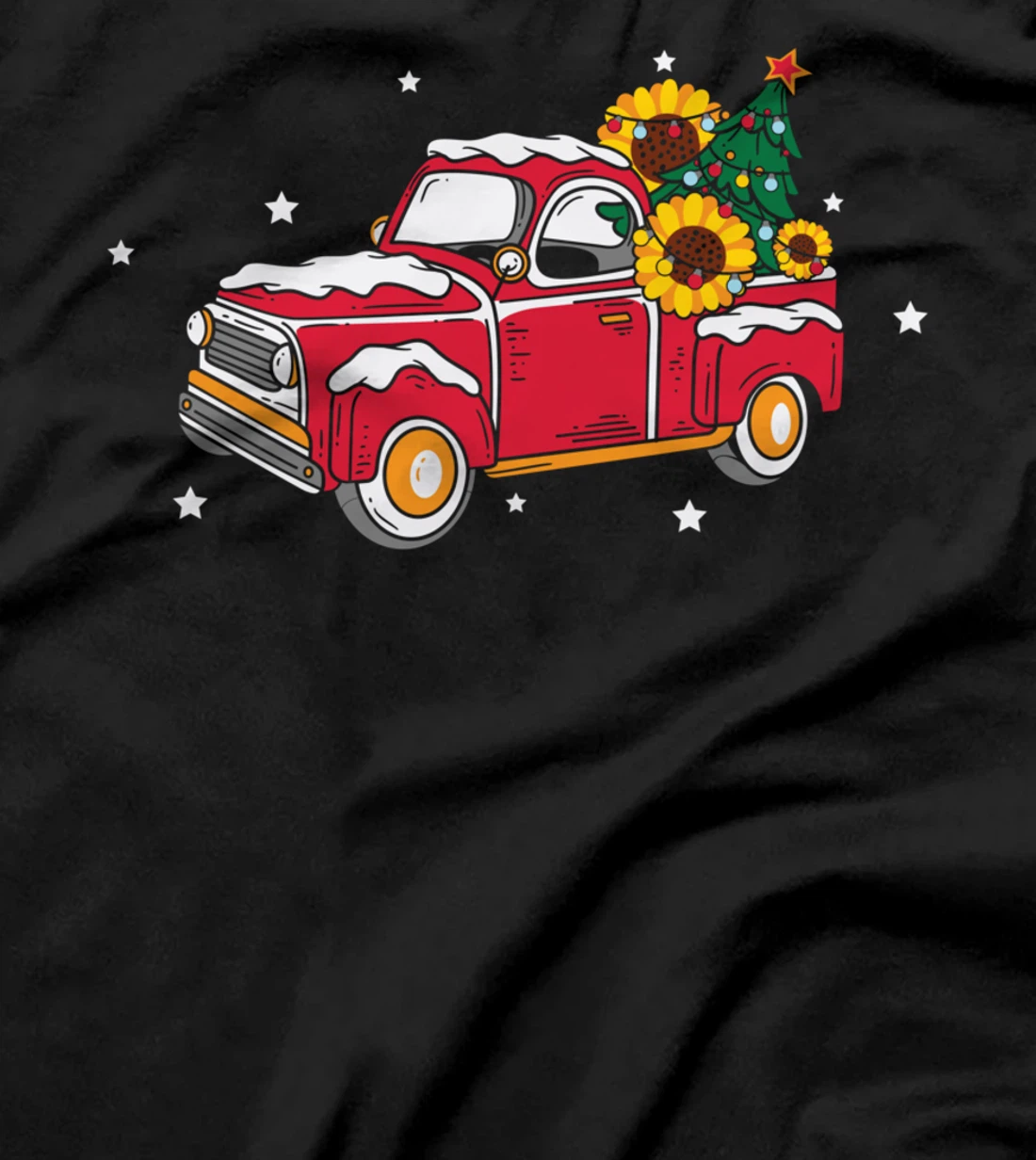 Xmas Christmas Truck Pickup Sunflower T-Shirt