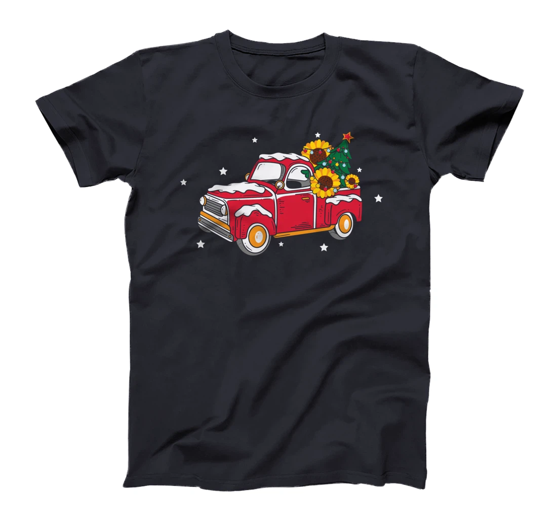 Xmas Christmas Truck Pickup Sunflower T-Shirt