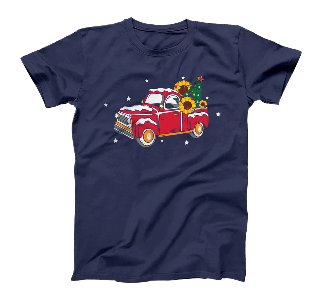 Xmas Christmas Truck Pickup Sunflower T-Shirt