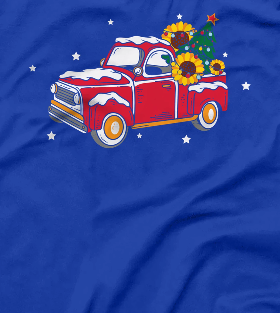 Xmas Christmas Truck Pickup Sunflower T-Shirt