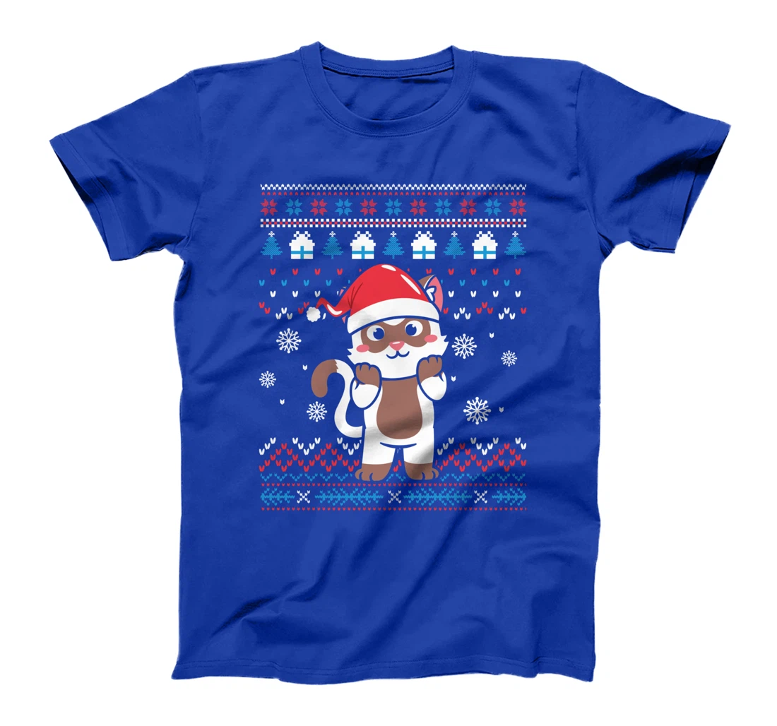 Xmas Christmas Tree Raccoon Sweater Print T-Shirt