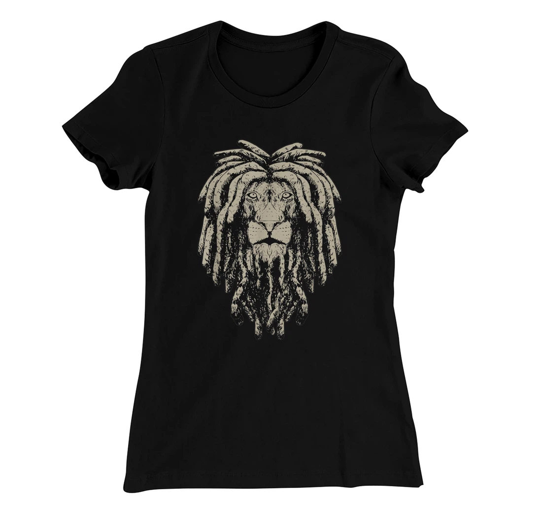 Reggae Lion Of Judah Rastafari Dreadlocks African Roots T-Shirt, Women T-Shirt