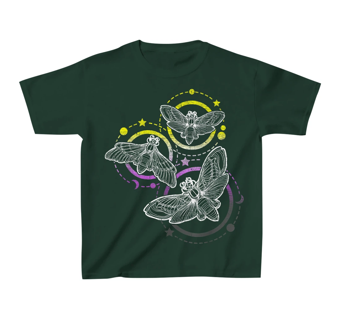 Nonbinary Flag Colors, Occult Butterflies T-Shirt, Kid T-Shirt and Women T-Shirt
