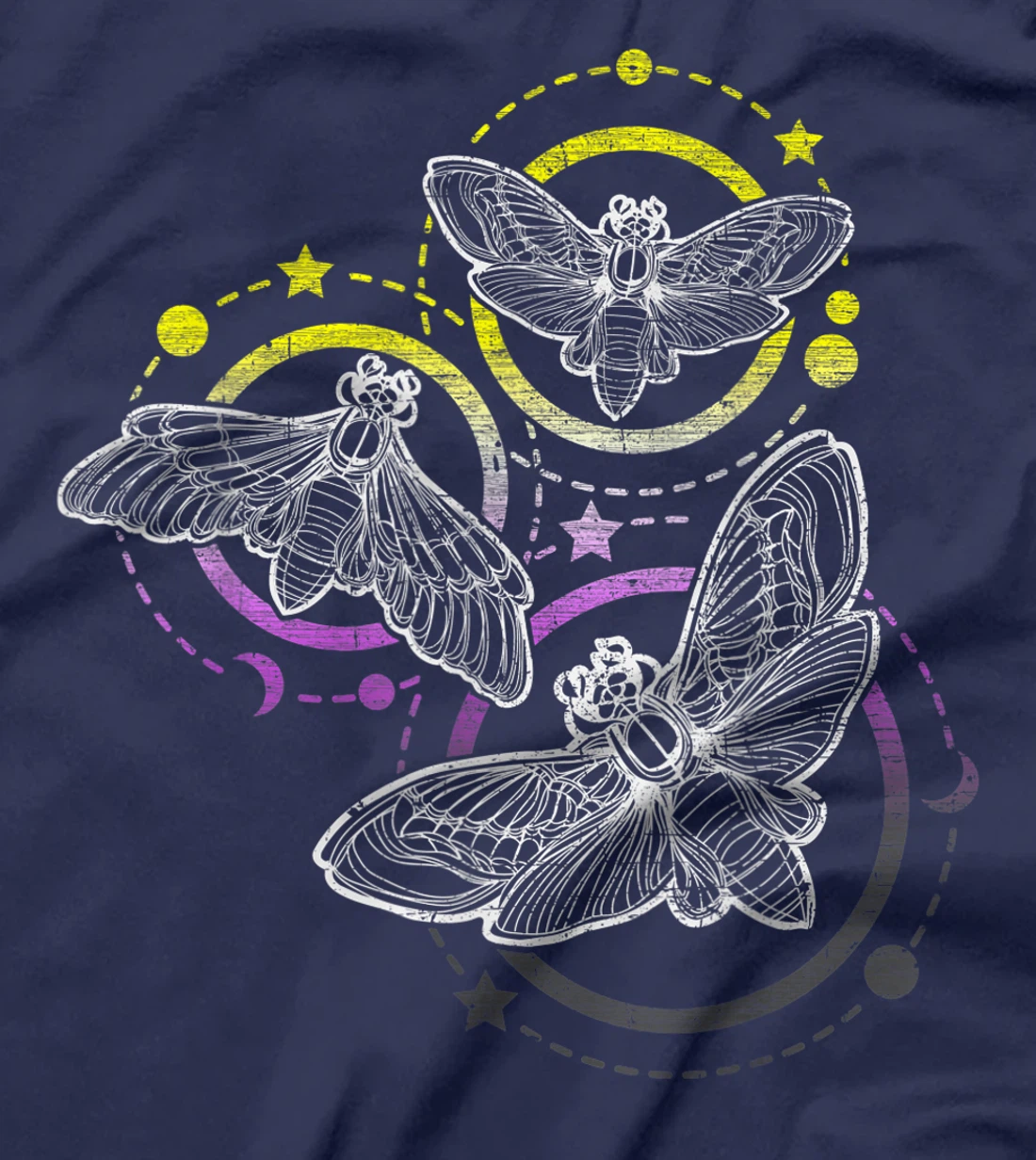 Nonbinary Flag Colors, Occult Butterflies T-Shirt, Kid T-Shirt and Women T-Shirt