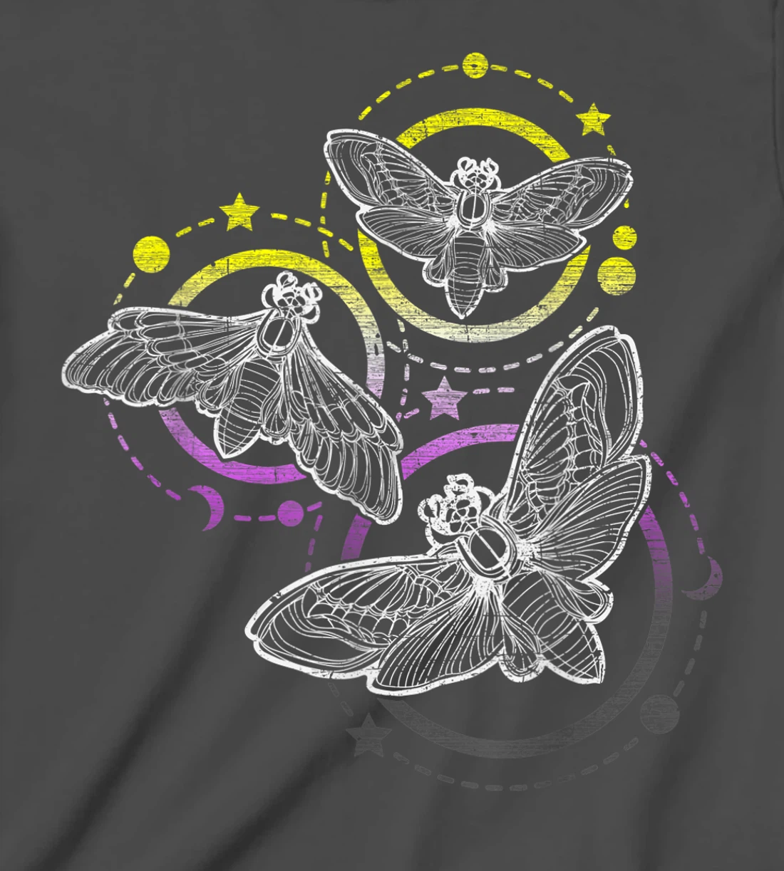 Nonbinary Flag Colors, Occult Butterflies T-Shirt, Kid T-Shirt and Women T-Shirt