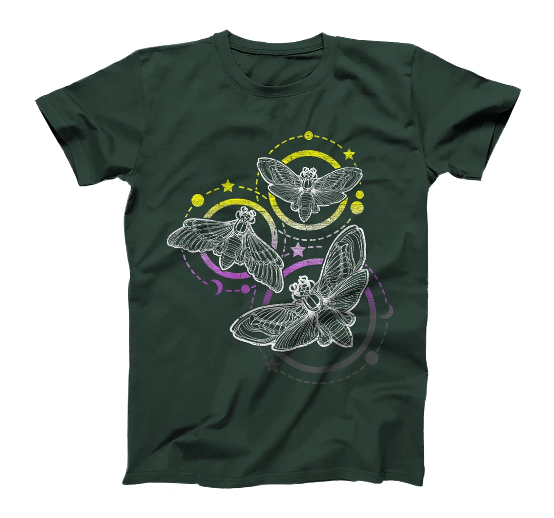 Nonbinary Flag Colors, Occult Butterflies T-Shirt, Kid T-Shirt and Women T-Shirt
