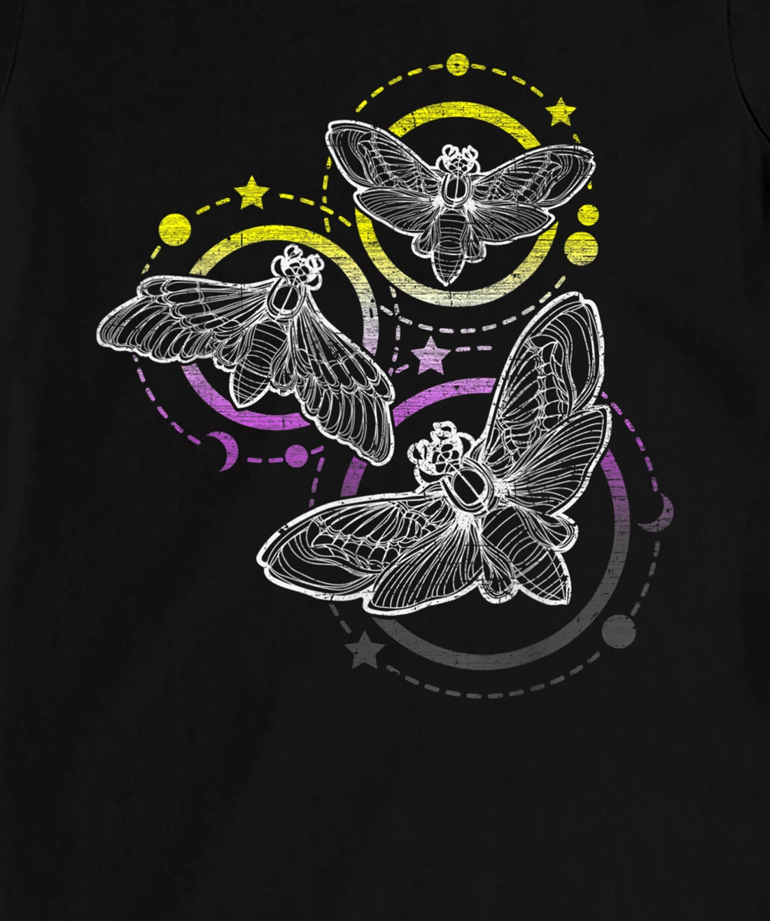 Nonbinary Flag Colors, Occult Butterflies T-Shirt, Kid T-Shirt and Women T-Shirt