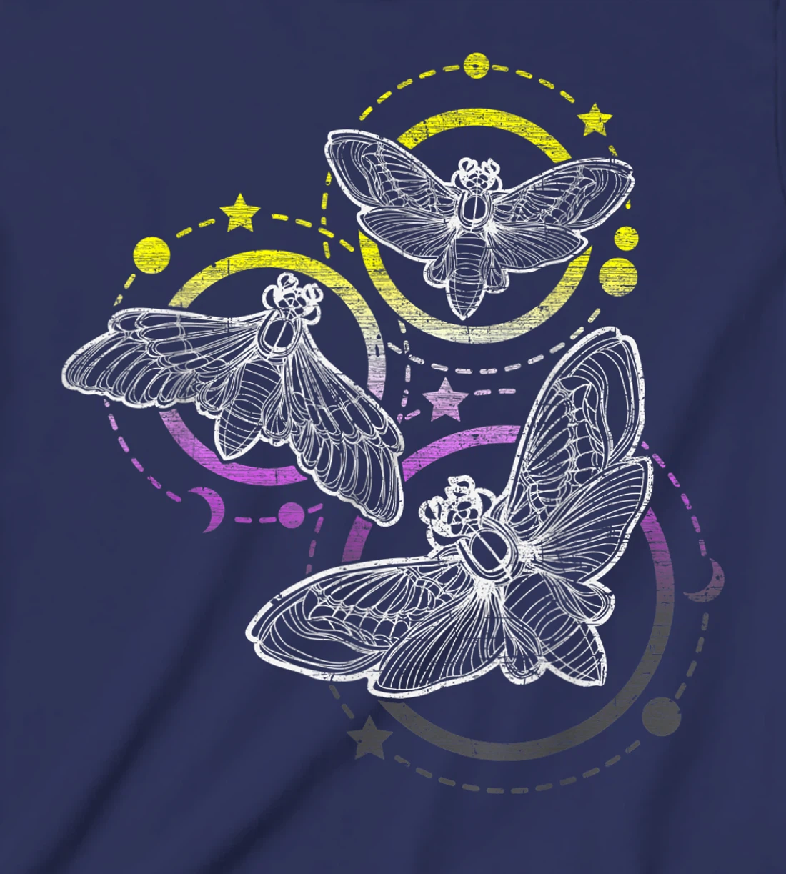 Nonbinary Flag Colors, Occult Butterflies T-Shirt, Kid T-Shirt and Women T-Shirt