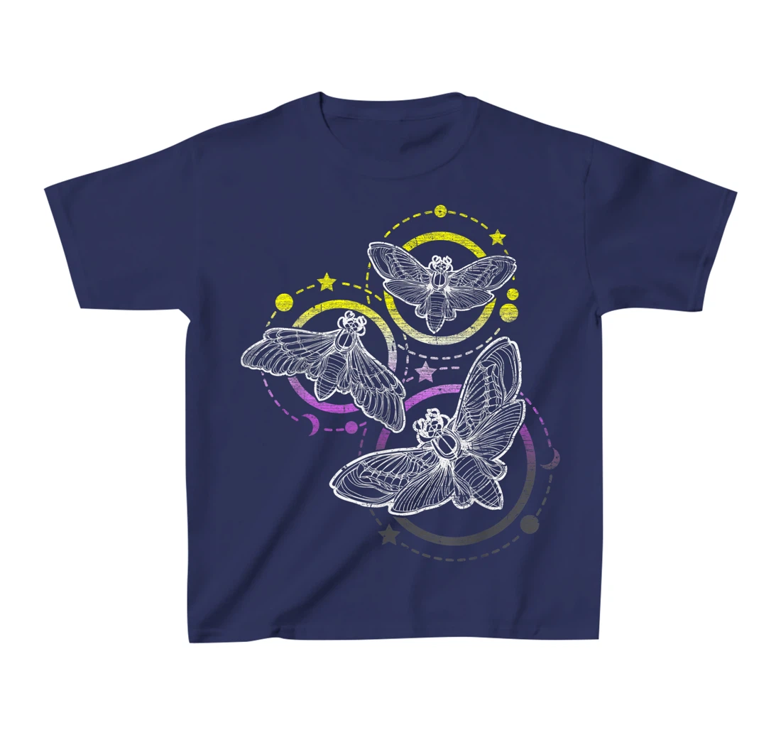 Nonbinary Flag Colors, Occult Butterflies T-Shirt, Kid T-Shirt and Women T-Shirt