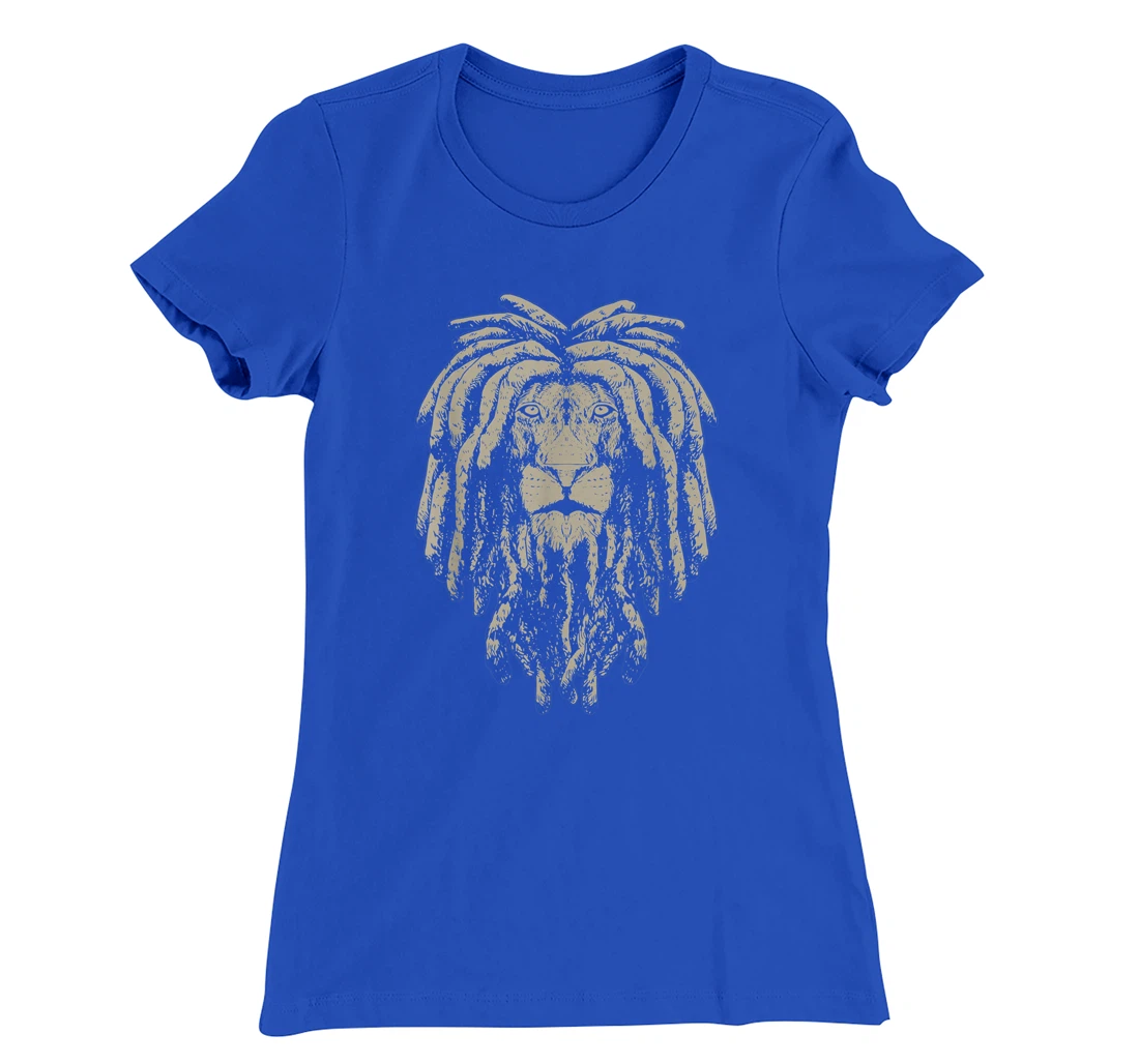 Reggae Lion Of Judah Rastafari Dreadlocks African Roots T-Shirt, Women T-Shirt