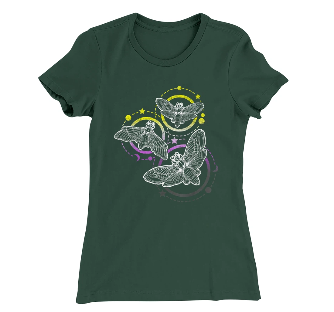 Nonbinary Flag Colors, Occult Butterflies T-Shirt, Kid T-Shirt and Women T-Shirt