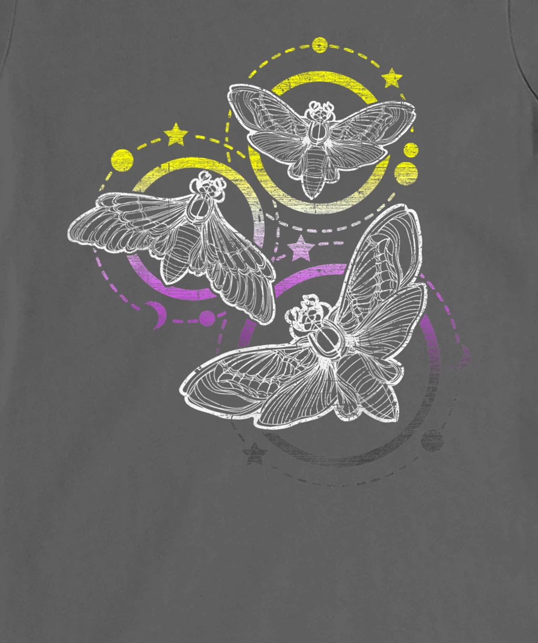 Nonbinary Flag Colors, Occult Butterflies T-Shirt, Kid T-Shirt and Women T-Shirt