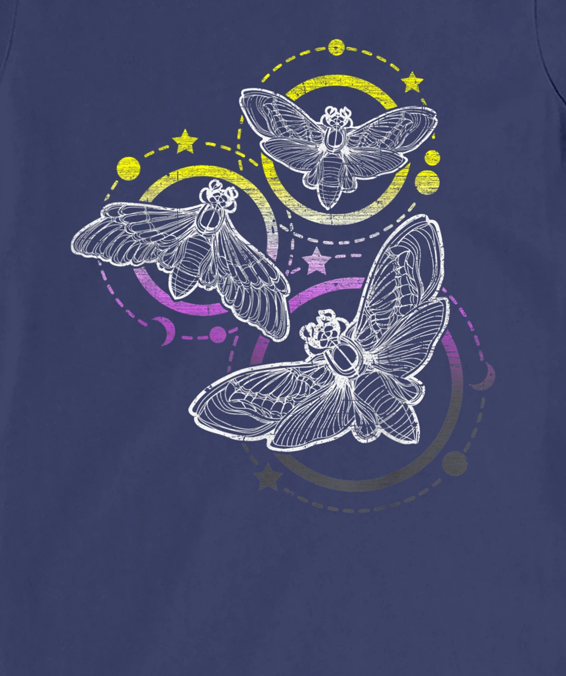 Nonbinary Flag Colors, Occult Butterflies T-Shirt, Kid T-Shirt and Women T-Shirt
