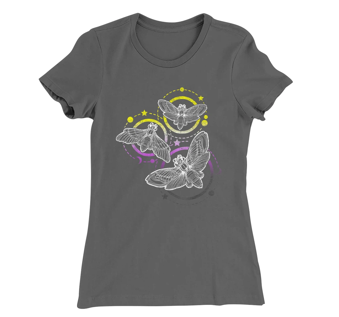 Nonbinary Flag Colors, Occult Butterflies T-Shirt, Kid T-Shirt and Women T-Shirt