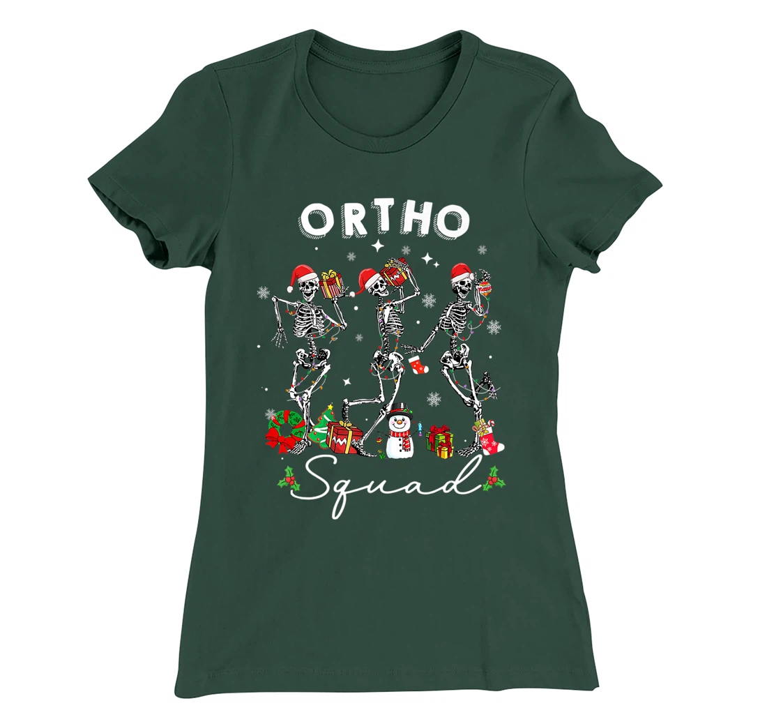 Ortho Squad Christmas Skeletons Orthopedics Nurse Rn Crew T-Shirt, Kid T-Shirt and Women T-Shirt