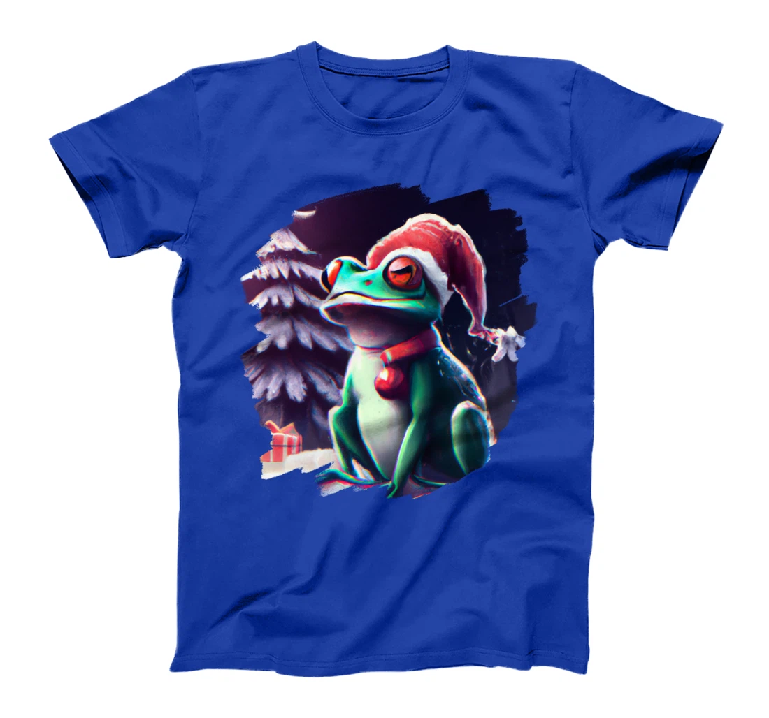Frog Wearing Santa Claus Hat Christmas Tree Christmas Frogs T-Shirt