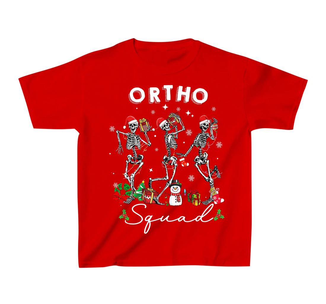 Ortho Squad Christmas Skeletons Orthopedics Nurse Rn Crew T-Shirt, Kid T-Shirt and Women T-Shirt