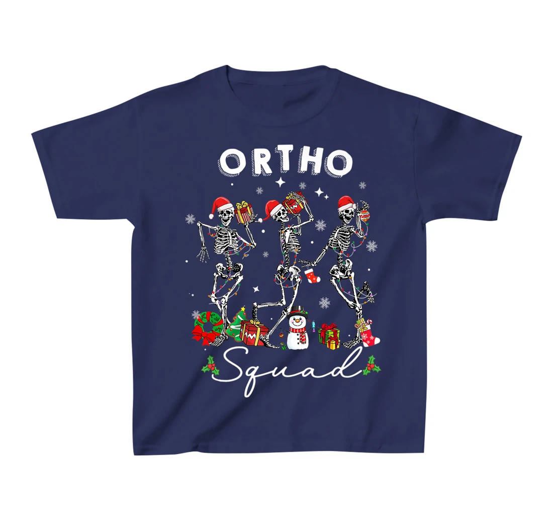 Ortho Squad Christmas Skeletons Orthopedics Nurse Rn Crew T-Shirt, Kid T-Shirt and Women T-Shirt