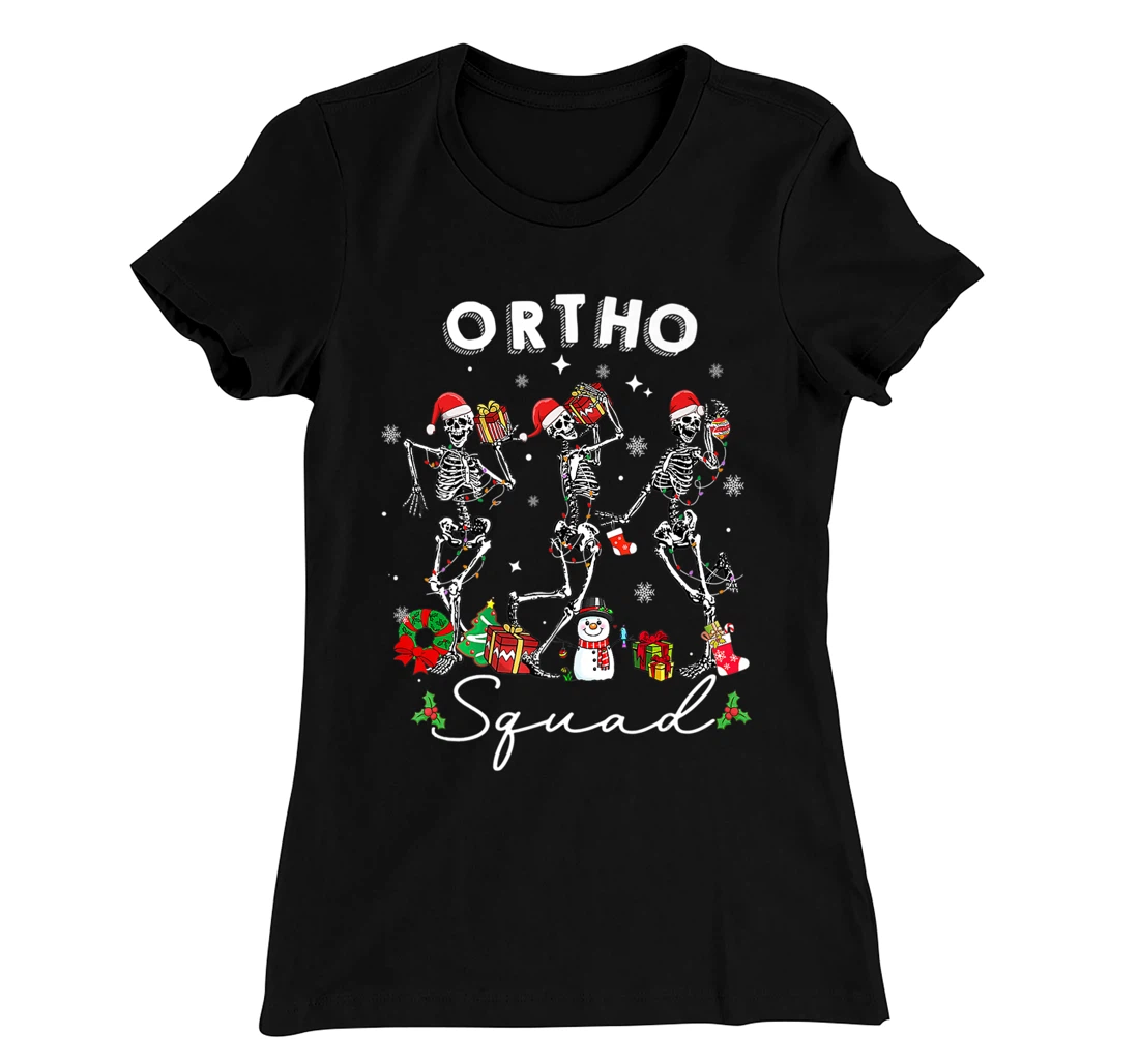 Ortho Squad Christmas Skeletons Orthopedics Nurse Rn Crew T-Shirt, Kid T-Shirt and Women T-Shirt