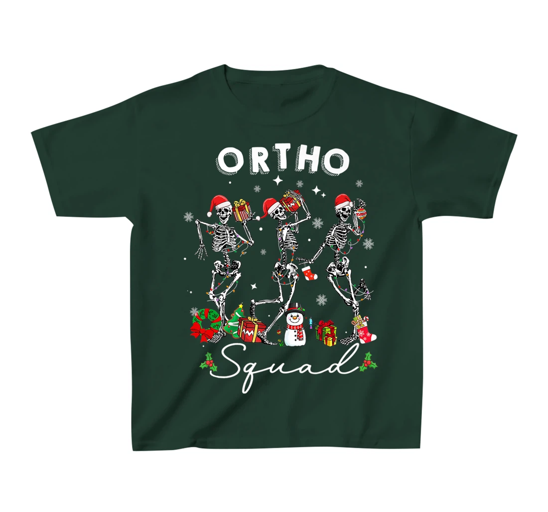 Ortho Squad Christmas Skeletons Orthopedics Nurse Rn Crew T-Shirt, Kid T-Shirt and Women T-Shirt