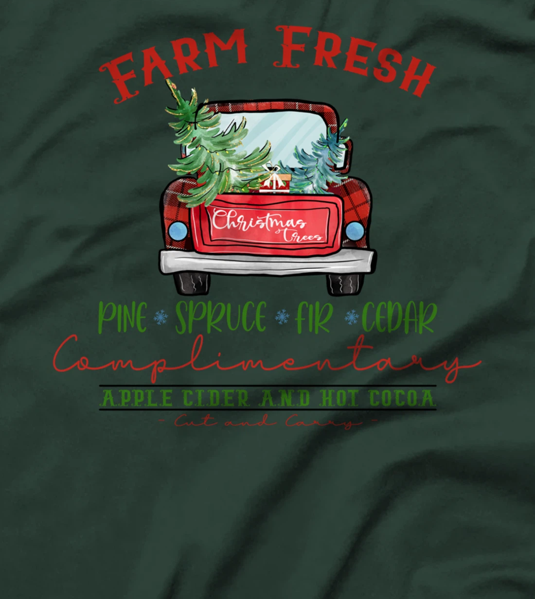 Xmas Christmas Apple Cider and Hot Cocoa Truck T-Shirt