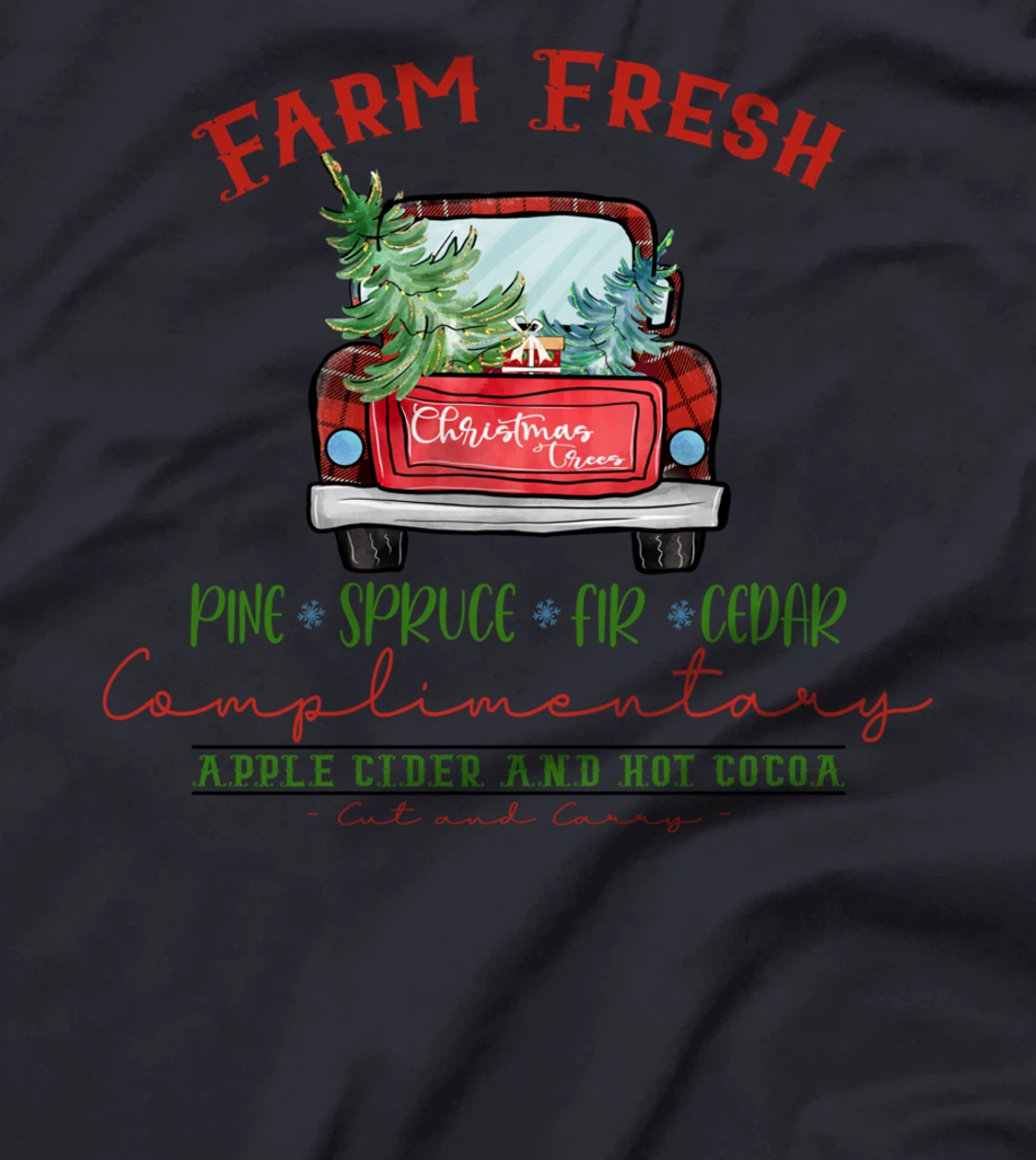 Xmas Christmas Apple Cider and Hot Cocoa Truck T-Shirt