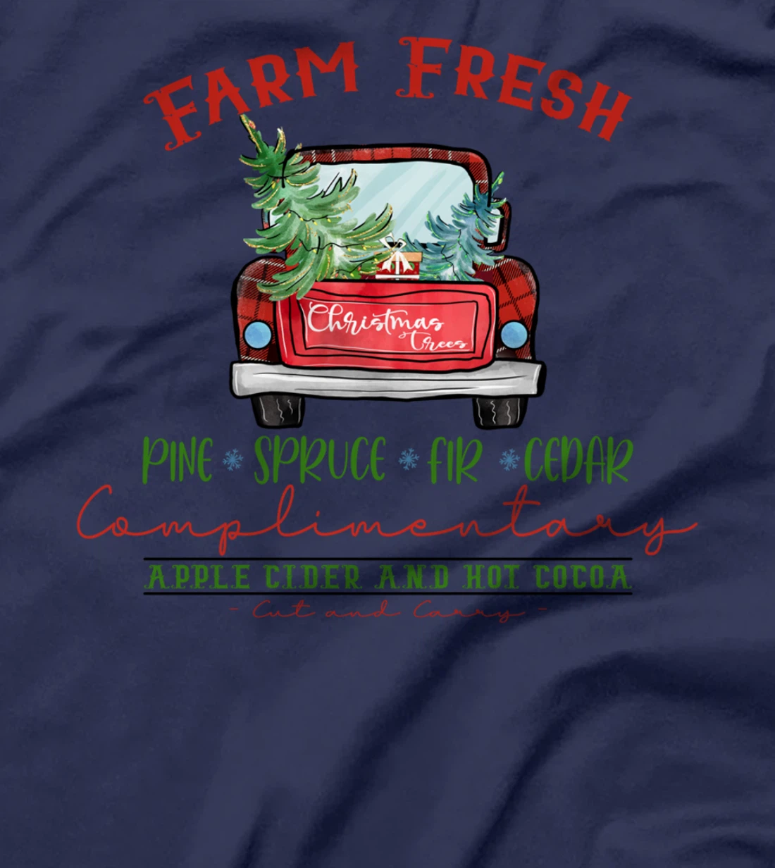 Xmas Christmas Apple Cider and Hot Cocoa Truck T-Shirt