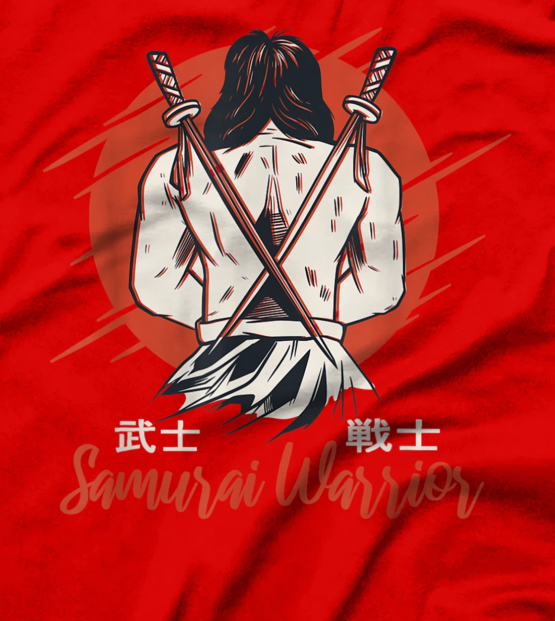Rear view of an honourable Samurai - Samurai top design T-Shirt