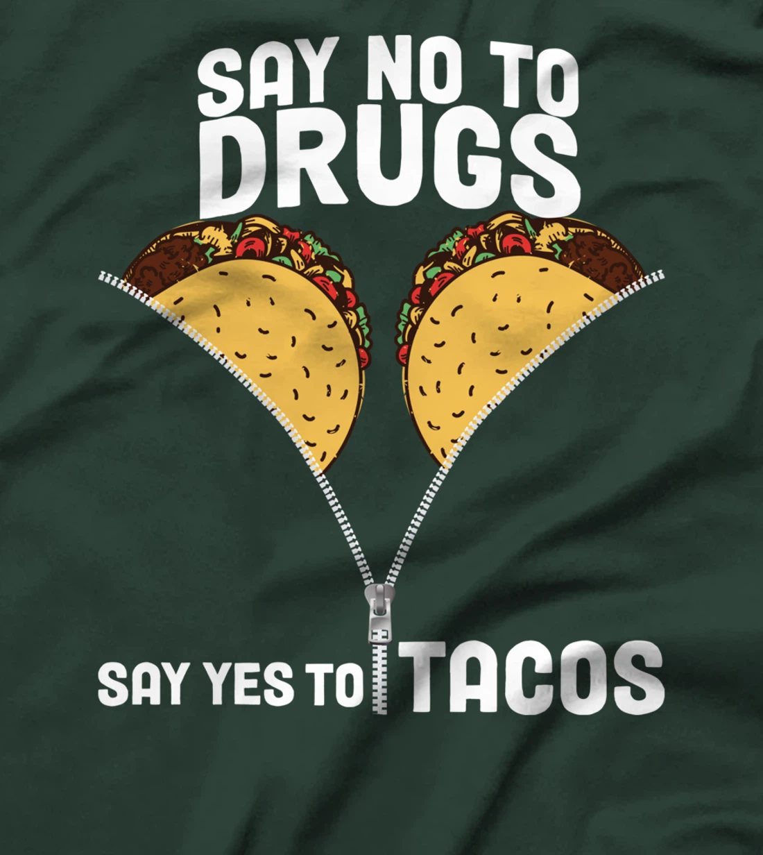 Red Ribbon Drug Awareness Say No To Dugs Say Yes To Tacos T-Shirt