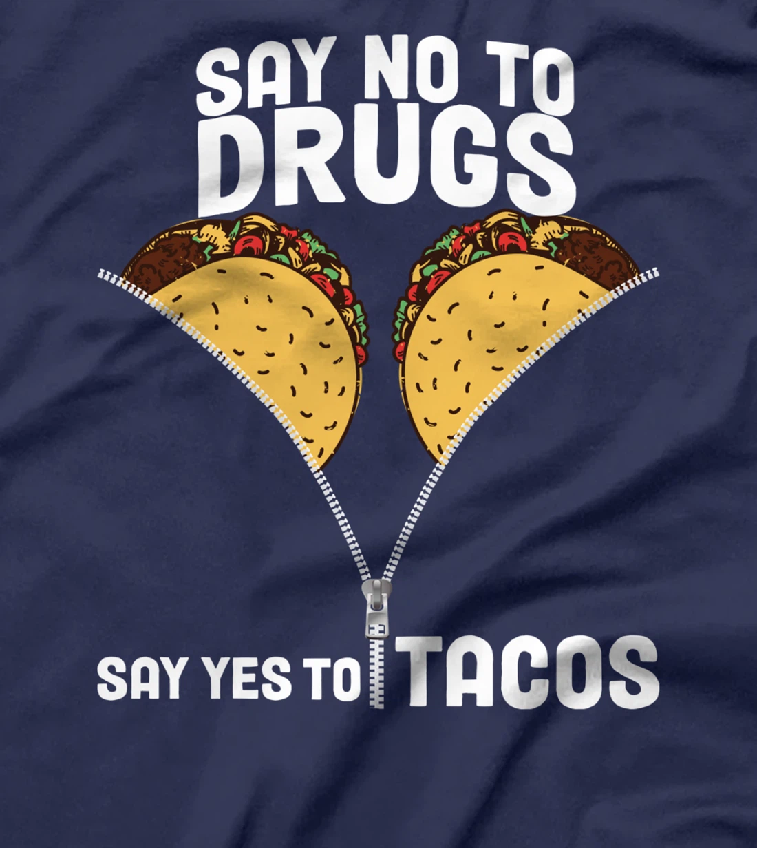 Red Ribbon Drug Awareness Say No To Dugs Say Yes To Tacos T-Shirt